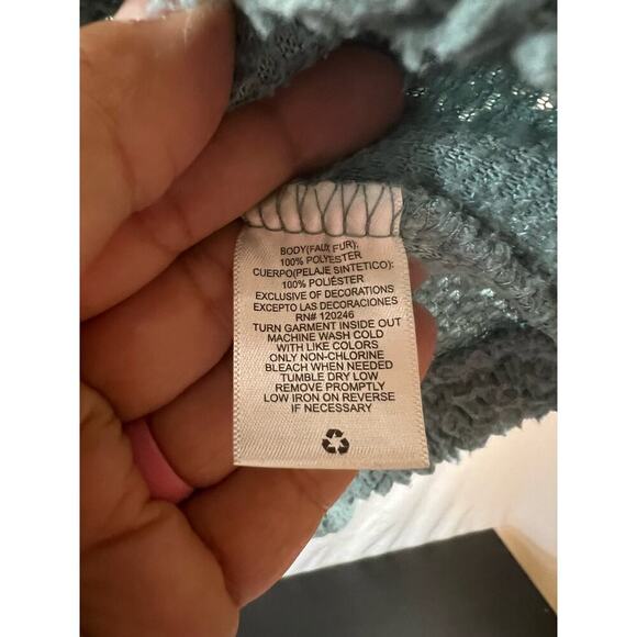 Wallflower Blue Fleece Pullover Sweater Size Medium - Picture 3 of 5